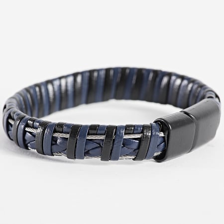 Classic Series - Bracelet Noir Bleu Marine Argenté