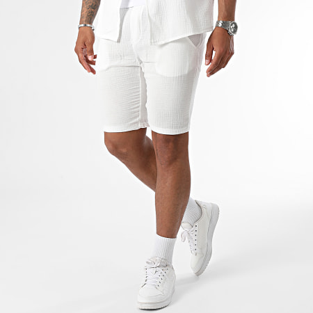 MTX - Ensemble Chemise Manches Courtes Et Short Blanc