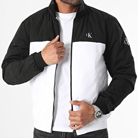 Calvin Klein - 5592 Negro Blanco Chaqueta con cremallera