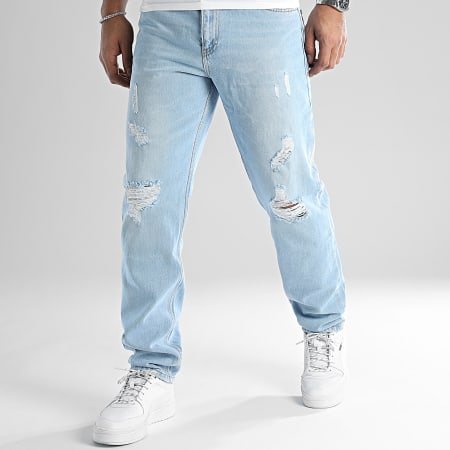 LBO - Set di 2 jeans relaxed fit con lavaggio Destroy 2506 2778 Blu Bianco