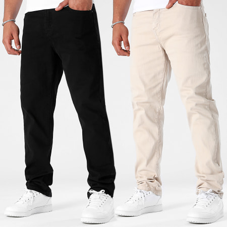 LBO - Set di 2 jeans dal taglio rilassato 0245 0233 Nero Beige