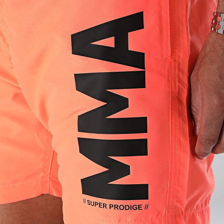 Super Prodige - Short De Bain MMA Orange Fluo Noir