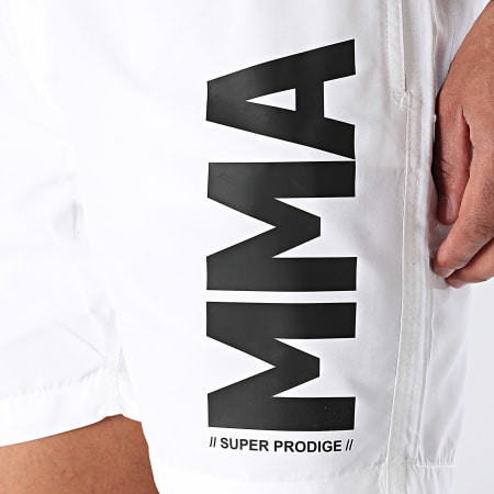Super Prodige - Short De Bain MMA Blanc Noir