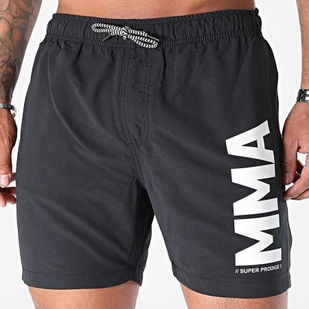 Super Prodige - Pantaloncini da bagno MMA nero bianco