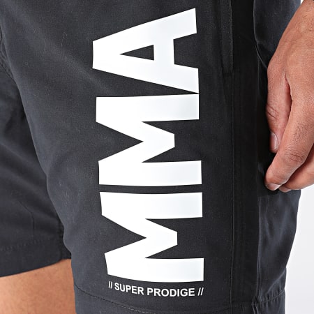 Super Prodige - Pantaloncini da bagno MMA nero bianco
