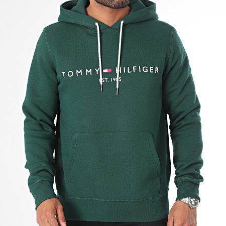 Tommy Hilfiger - Tommy Logo Sudadera con capucha 1599 Verde oscuro