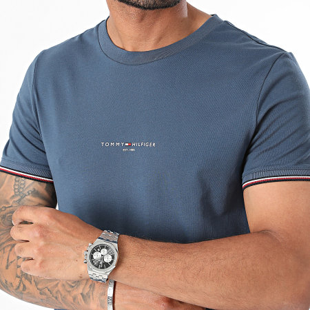 Tommy Hilfiger - Slim Logo Tipped Tee Shirt 2584 Azul Oscuro