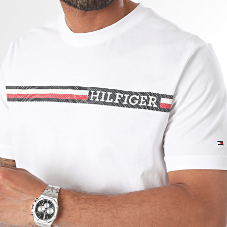 Tommy Hilfiger - Maglietta Petto a righe 6739 Bianco