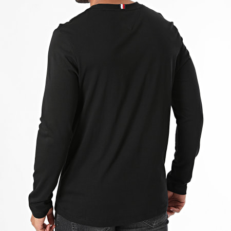 Tommy Hilfiger - Camiseta de manga larga a rayas en el pecho 6740 Negro