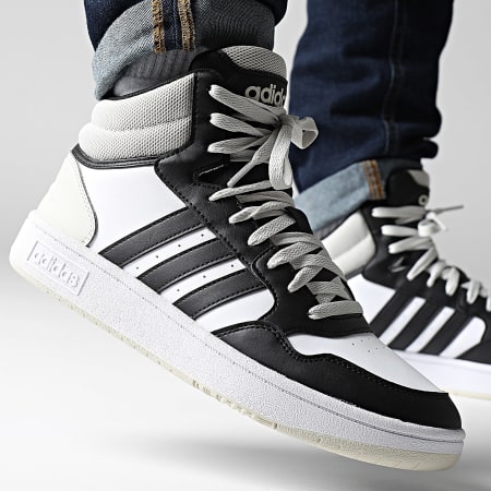 Adidas Originals - Baskets Montantes Hoops 3.0 Mid IH0157 Footwear White Core Black Orbit Green