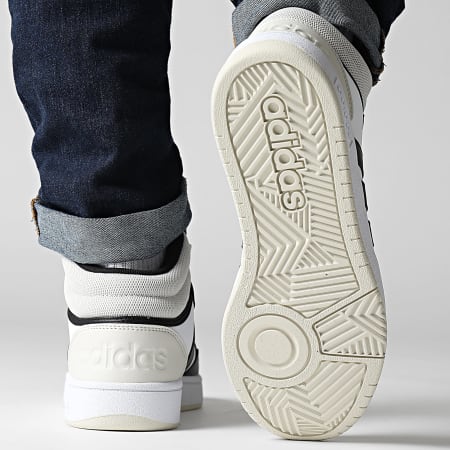 Adidas Originals - Hoops 3.0 Mid Sneakers IH0157 Calzado Blanco Core Negro Orbit Green