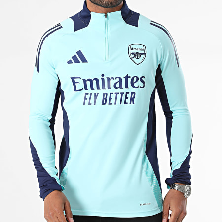 Adidas Sportswear - Tee Shirt Manches Longues A Bandes Arsenal IT2208 Bleu Turquoise Bleu Marine