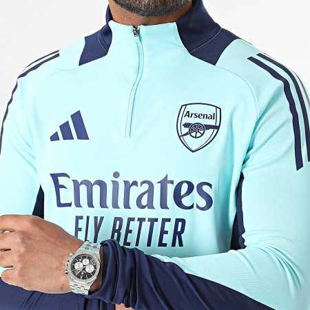 Adidas Sportswear - Tee Shirt Manches Longues A Bandes Arsenal IT2208 Bleu Turquoise Bleu Marine