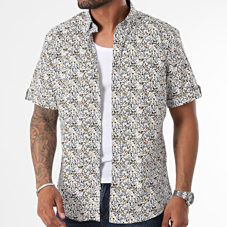 Armita - Slim Blanco Negro Amarillo Camisa Manga Corta