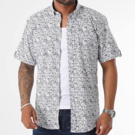 Armita - Camisa Slim Blanca Gris Manga Corta