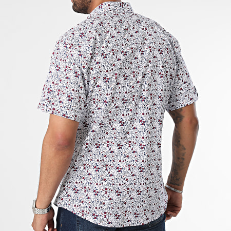 Armita - Camisa de manga corta Slim White Navy Bordeaux