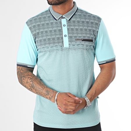 Armita - Turquoise polo met korte mouwen