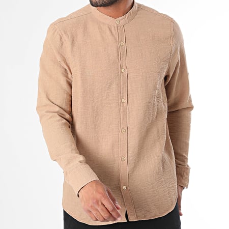 Armita - Camel shirt met lange mouwen