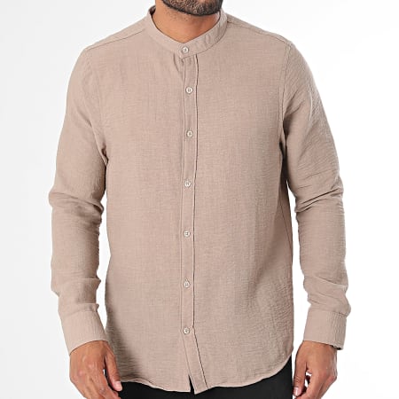 Armita - Taupe shirt met lange mouwen