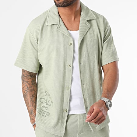 Armita - Conjunto de camisa de manga corta y pantalón corto de jogging Verde claro