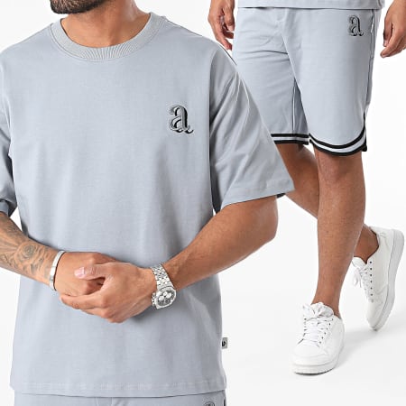 Armita - Conjunto de camiseta gris y pantalón corto de jogging