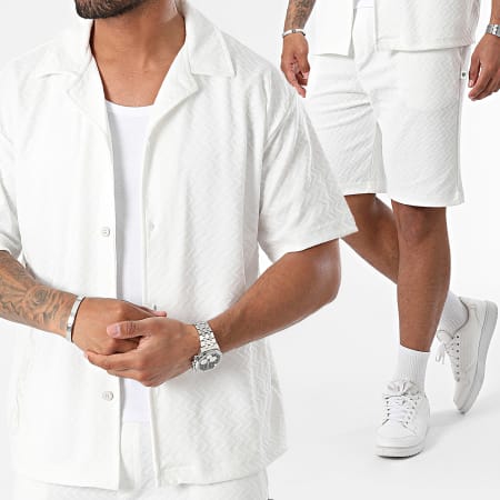 Armita - Conjunto de camisa blanca de manga corta y pantalón corto de jogging