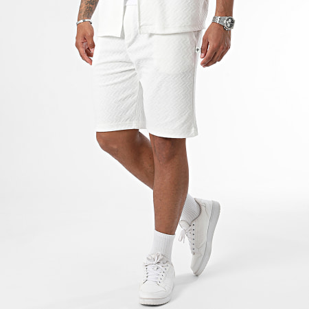 Armita - Conjunto de camisa blanca de manga corta y pantalón corto de jogging