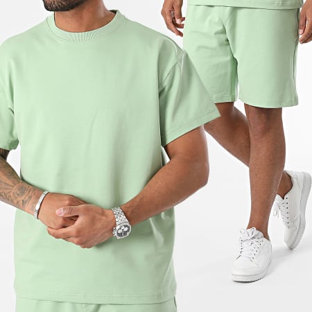 Armita - Conjunto de camiseta verde claro y pantalón corto de jogging