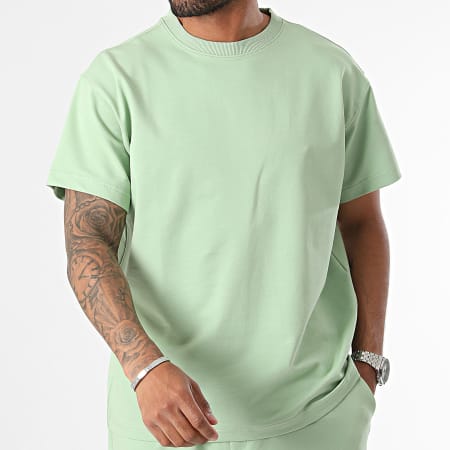 Armita - Conjunto de camiseta verde claro y pantalón corto de jogging