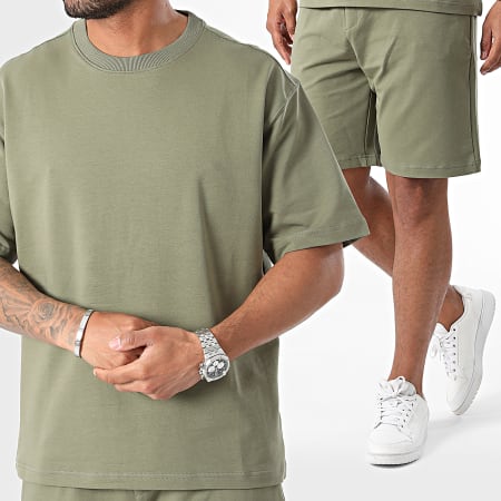 Armita - Ensemble Tee Shirt Et Short Jogging Vert Kaki