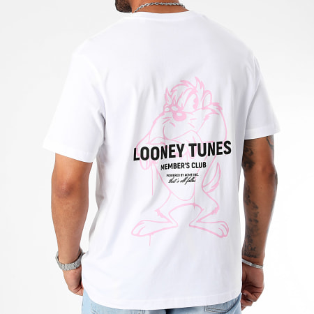 Looney Tunes - Tee Shirt Oversize Large Summer Tee Taz Bianco Rosa