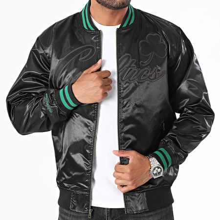 Mitchell and Ness - Teside Negro NBA Boston Celtics Chaqueta con cremallera