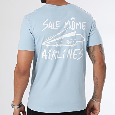 Sale Môme Paris - Tee Shirt Airlines Back Bleu Clair