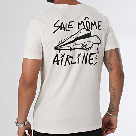 Sale Môme Paris - Tee Shirt Airlines Back Beige