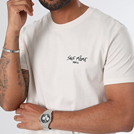 Sale Môme Paris - Luchtvaartmaatschappij Terug Beige T-shirt