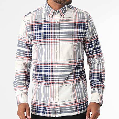 Tommy Hilfiger - Camicia a maniche lunghe regular fit Oxford Check 5773 Beige Navy Red
