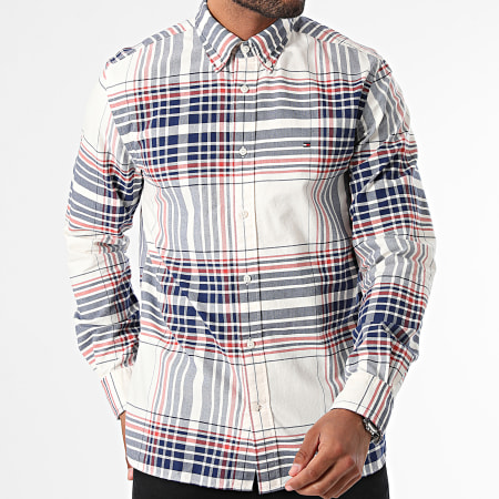 Tommy Hilfiger - Camicia a maniche lunghe regular fit Oxford Check 5773 Beige Navy Red