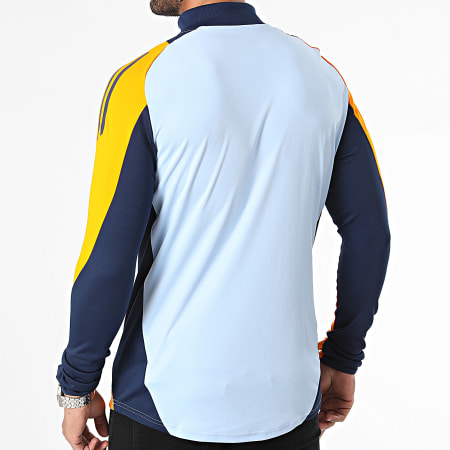 Adidas Sportswear - Tee Shirt Manches Longues A Bandes Real IT5118 Bleu Clair Bleu Marine Orange