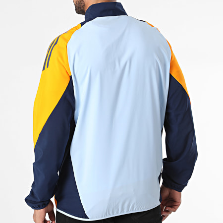 Adidas Sportswear - Veste Zippée A Bandes Real Madrid IT5147 Bleu Clair Bleu Marine Orange