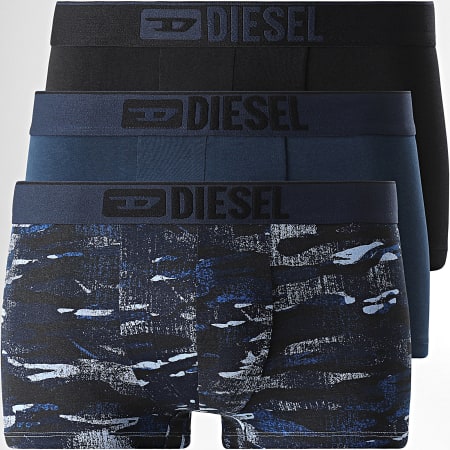 Diesel - Lote de 3 00ST3V-0WIAM Boxers Camuflaje Negro Marino