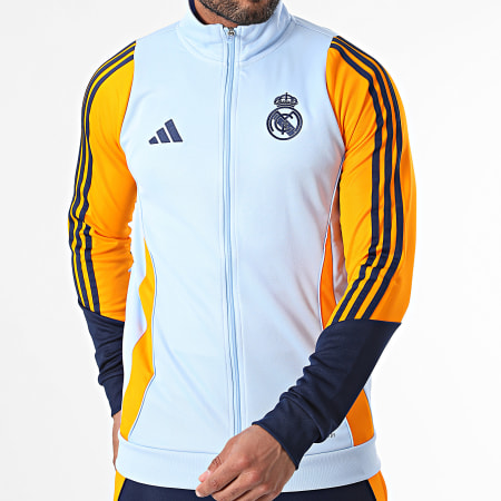 Adidas Sportswear - Giacca con zip a righe Real Madrid IT5131 Azzurro Giallo