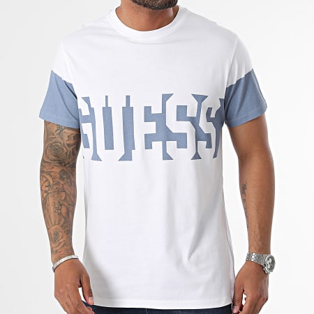 Guess - T-shirt M4YI58-I3Z14 Wit Blauw