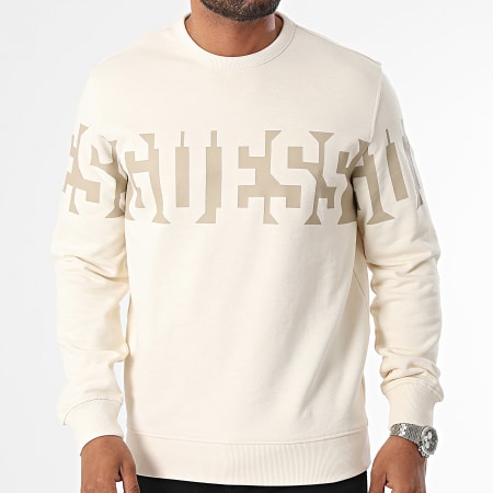 Guess - Sudadera cuello redondo M4YQ16-KC6W1 Beige Topo