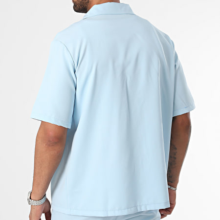 KZR - Set camicia a maniche corte e pantaloncini da jogging Azzurro