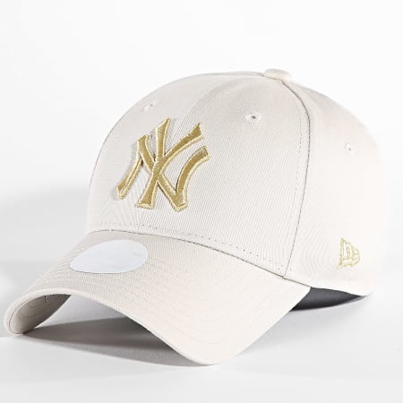 New Era - Gorra de mujer 9Forty NY con logotipo metálico 60222491 Beige