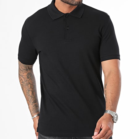 Selected - Polo Slim-Atlas a maniche corte Nero