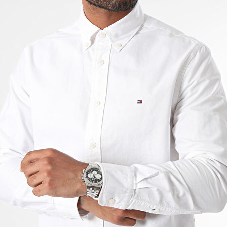 Tommy Hilfiger - Effen Heritage Oxford 5774 Wit Shirt Met Lange Mouwen