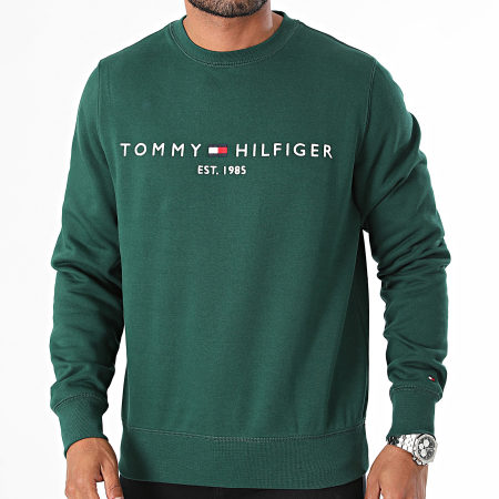 Tommy Hilfiger - Tommy Logo Sudadera cuello redondo 1596 Verde oscuro