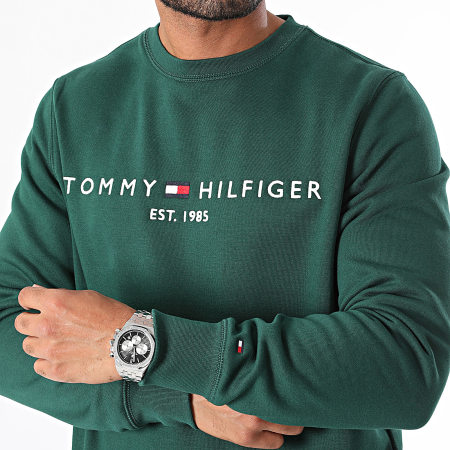 Tommy Hilfiger - Sweat Crewneck Tommy Logo 1596 Vert Foncé