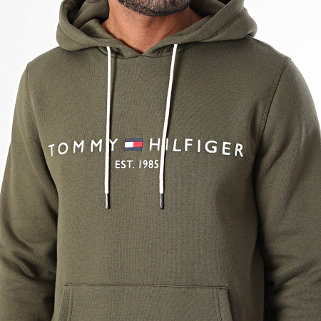 Tommy Hilfiger - Felpa con cappuccio Tommy Logo 1599 Verde Khaki